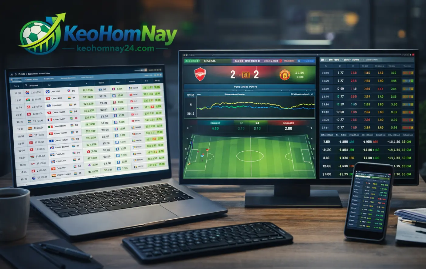 Nguoi choi dang theo doi du lieu truoc tran dau.