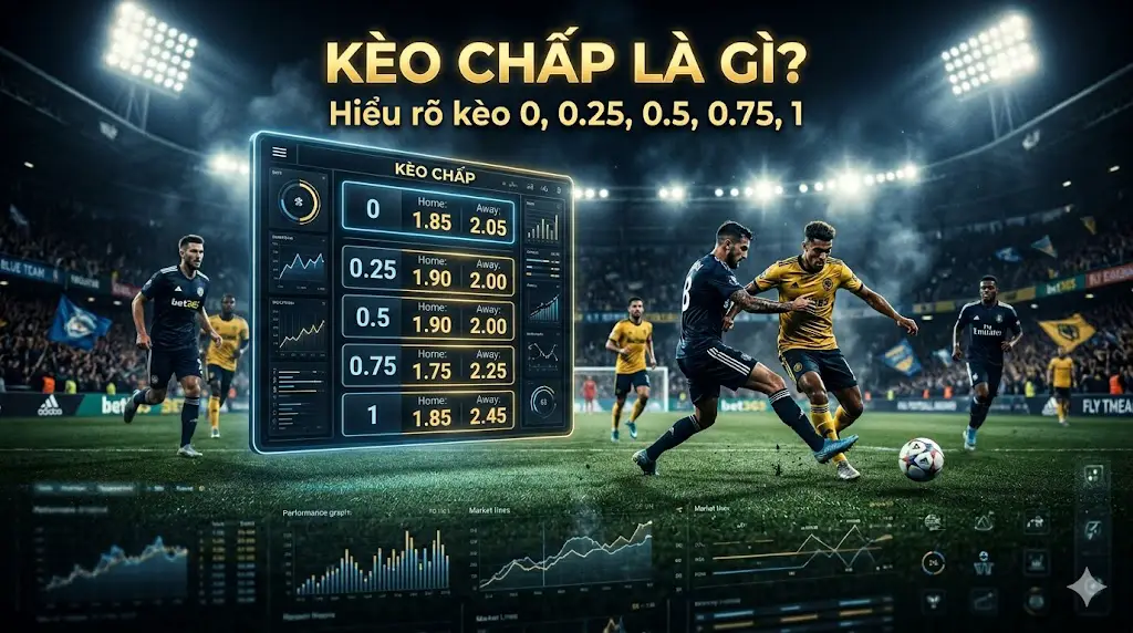 Các loại kèo chấp phổ biến (0, 0.25, 0.5, 0.75, 1): Cách đọc và tính tiền chi tiết